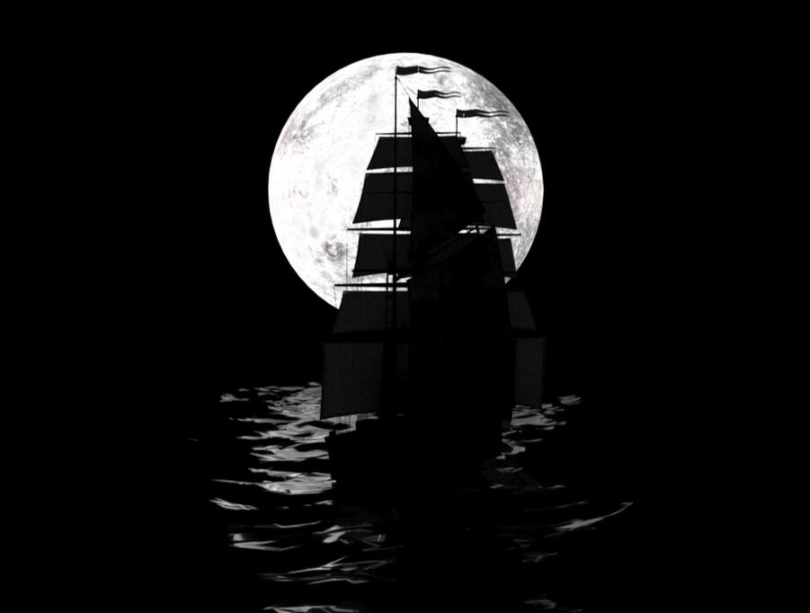 Sailing towards the moonlight